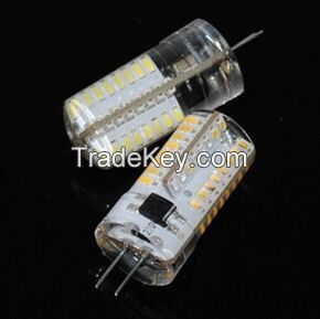 Silicone LED lamps G4 6W 3014 SMD 64LEDs Crystal Chandeliers LED Bulb