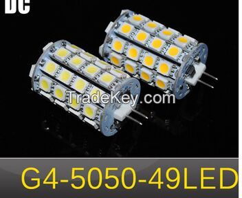 SMD 5050 49 LEDs LED lamp DC12V 5W 550Lumen G4 5050 Car bulbs Chandeli