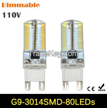 G9 7W LED Crystal lamp 3014 SMD AC 110V -140V 80LEDs Chandelier