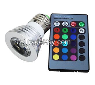 RGB LED lamps 16 Color Change bulb E27 4W Spotlight