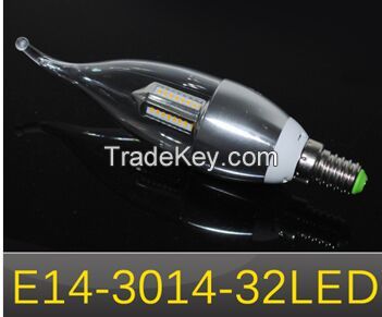 4W Silver Rawai Warm White/White E14 3014 32LED 85V-265V LED