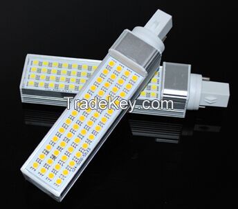 Horizontal Plug light LED lamp 12W G24 52LEDs Aluminum Casting Body