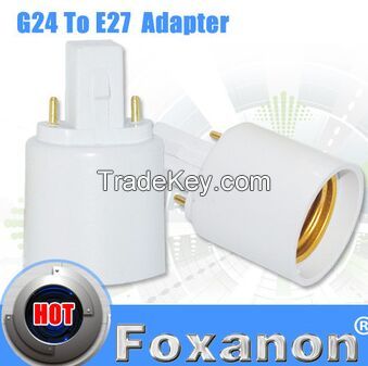 G24 To E27 Socket Base LED Halogen CFL Light Bulb Lamp Adapter Convert