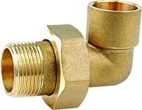 brass welding pipe elbow with hexagonal nut/ pipe elbow
