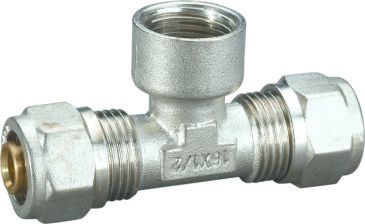 brass fitting equal tee for pex-al-pex fitting  compression fitting
