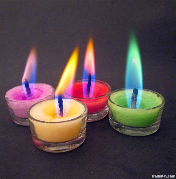 color flame tealight candles