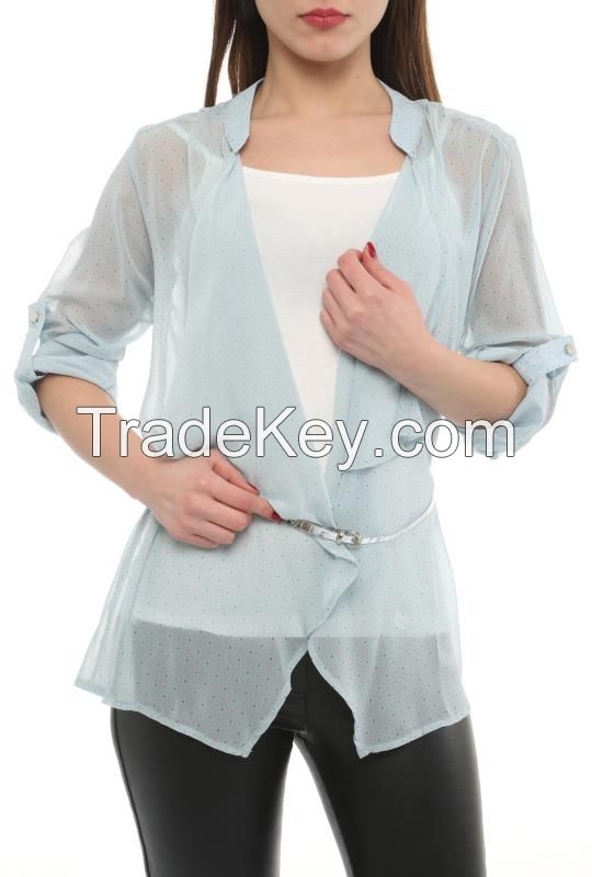 women chiffon long sleeve blouses shirts tunics made in Turkey