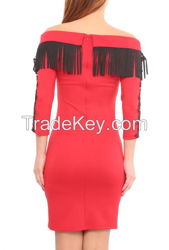 wholesale mini women evening dresses with 3/4 sleeve