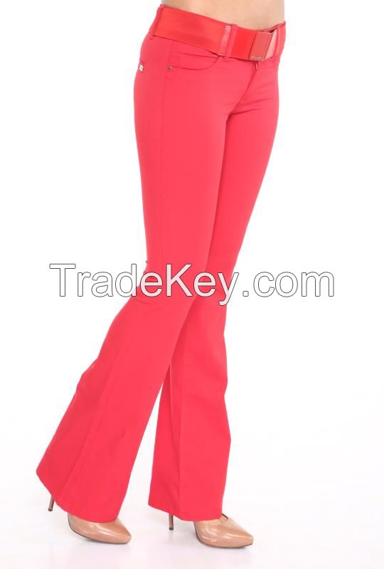 women flareleg trousers made in Turkey