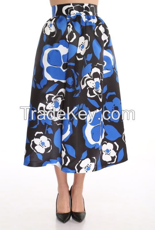 midi lenght women skirts with flower print