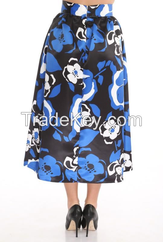 midi lenght women skirts with flower print