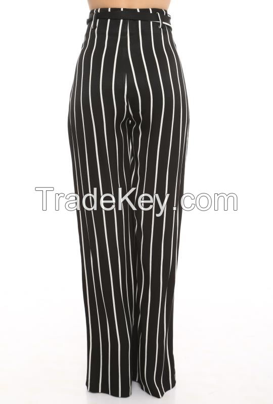 wholesale women trousers with white and black stripes