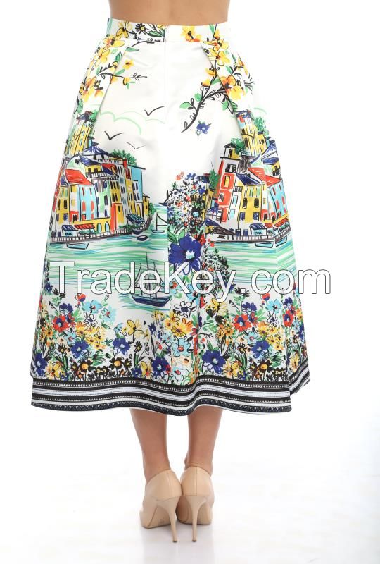women midi skirts with prints for sprimg and summer 2016