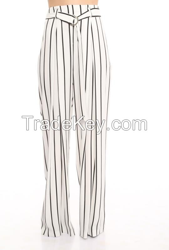 wholesale women trousers with white and black stripes