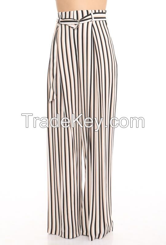 wholesale women trousers with white and black stripes