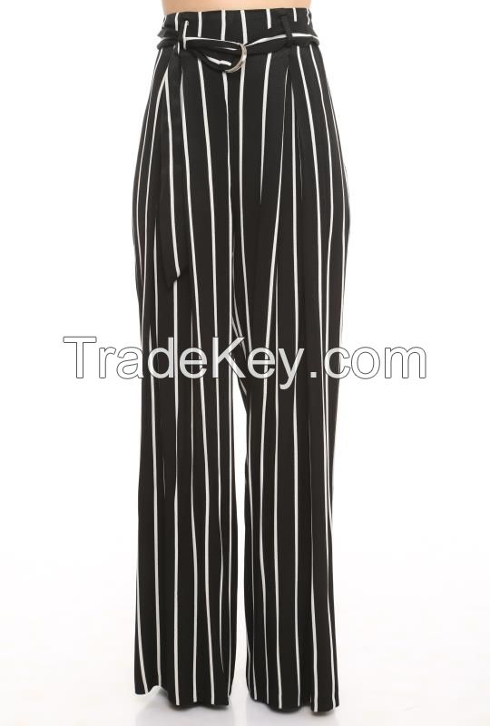 wholesale women trousers with white and black stripes