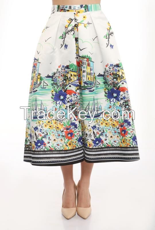 women midi skirts with prints for sprimg and summer 2016