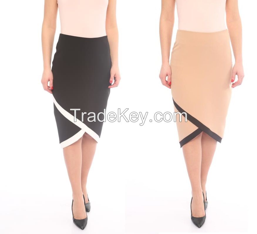 Knee Length Plain Women Skirts