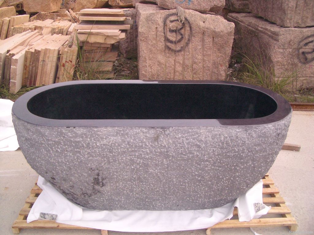 G684 black pearl granite bathtub for sale