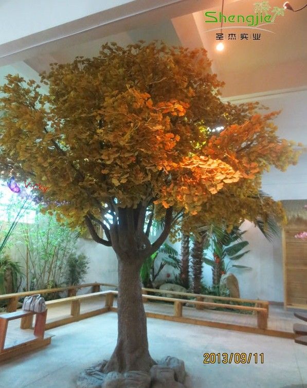 High imitation gingko tree/plant, popular yellow green gingko tree accept customization