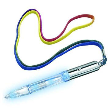 LED Light Pen with Rainbow Lanyard