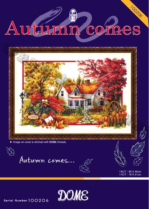 embroidery cross stitch wall decorationfor autumn scenery