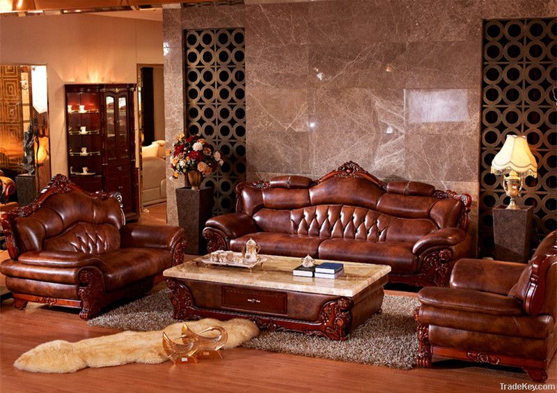 American Style Thick Leather Combination Sofa Set (A259)