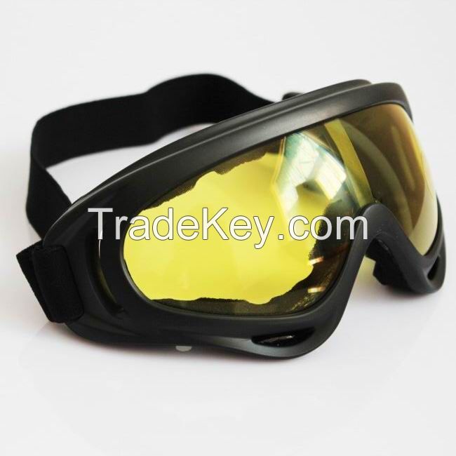 PC frame motocross dirt bike goggles with transparent lens