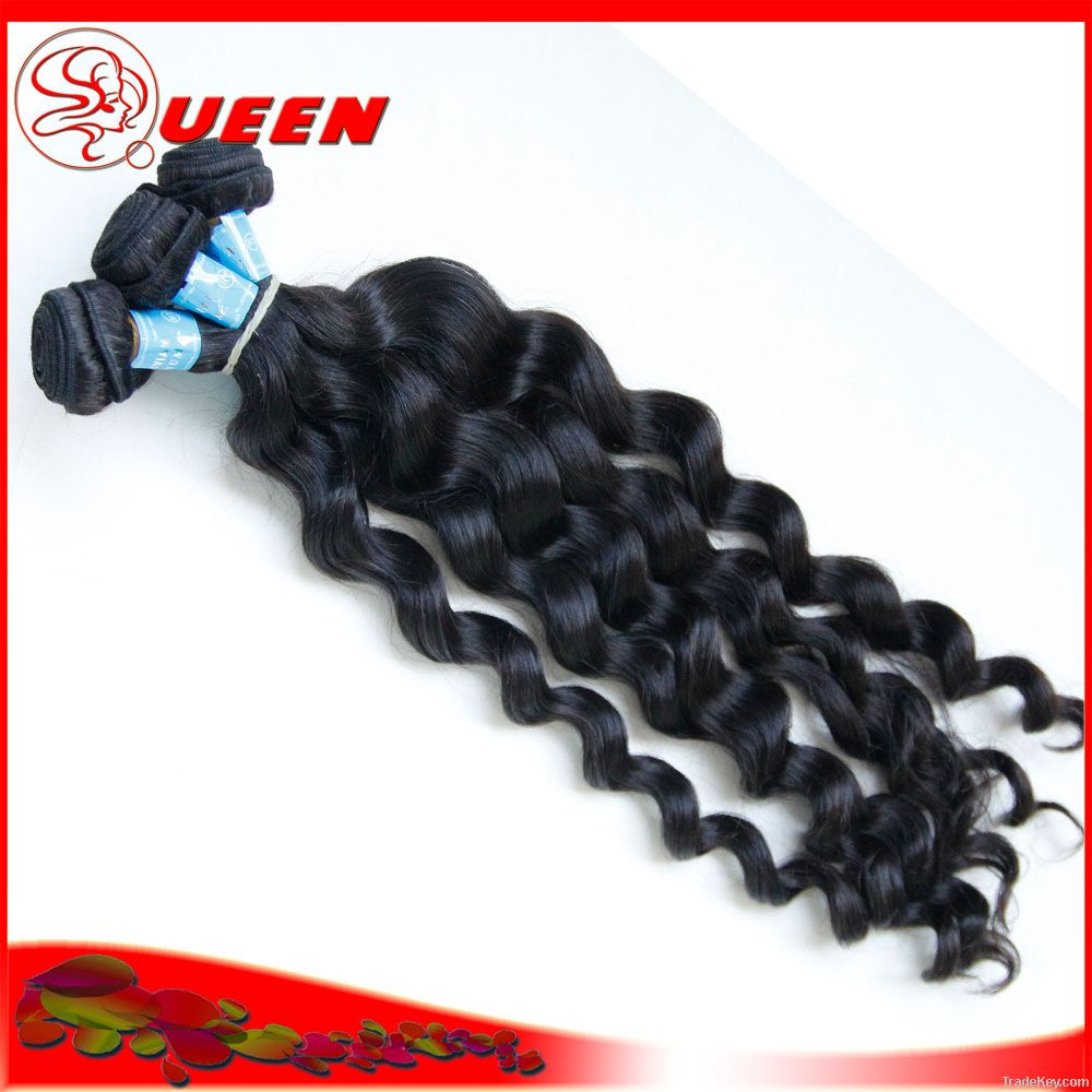 Queen lovely Best quality curly weave 100% cheap brazilian hair weavin