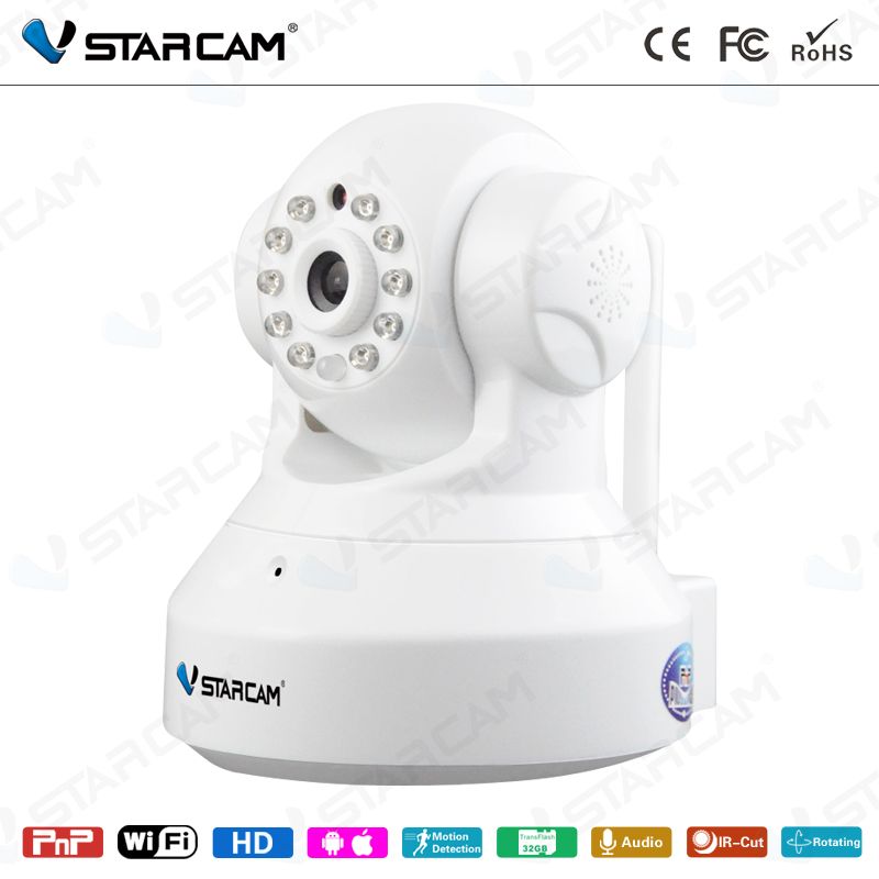 VStarcam T7837WIP Cheap Two way audio Pan Tilt Indoor IR WIFI Wireless Network IP Webcam pnp p2p IP Camera HD HD T7837WIP 720P1.0 MegaPixel