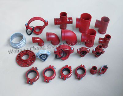 Ductile iron 45 degree grooved elbow and pipe fitting