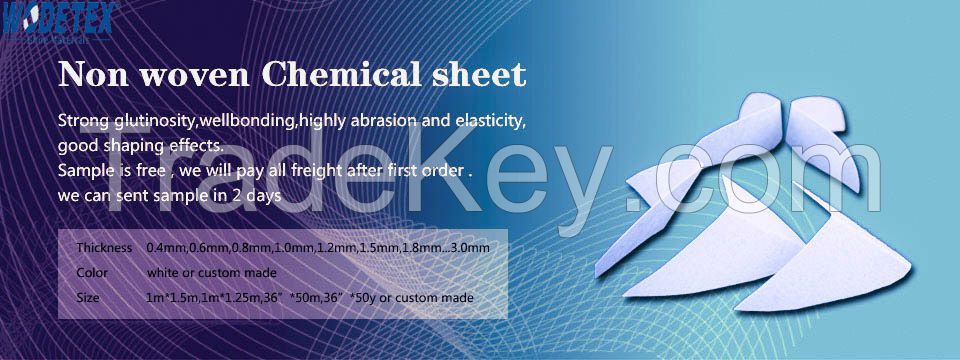 nonwoven chemical sheet for toe puff and back counter