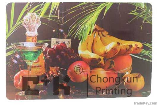 3D lenticular PET placemat with fresh fruieco-friendly high-qualitey