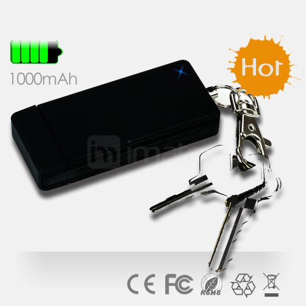 2014 Patent Keychain Power Bank 1000mAh Charge Sync Memory Three In One