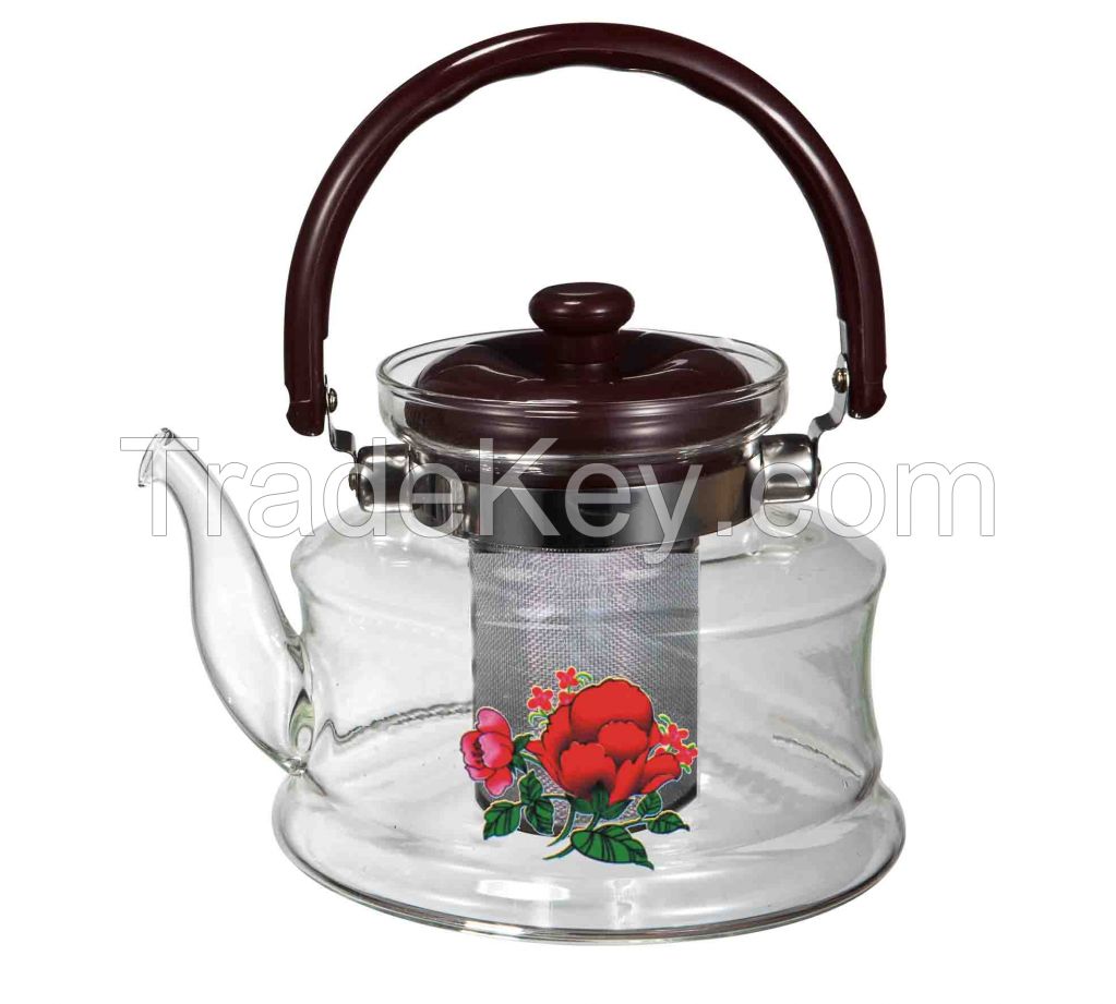 high borosilicate direct-fire glass teapot