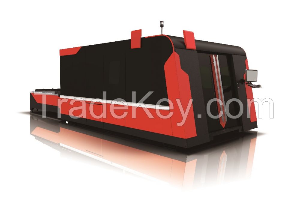 GZ2060HP High Power Fiber Laser Cutting Machine with Housing and Exchange Table