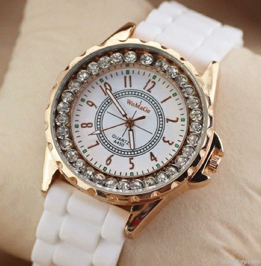 fashion crystal silicon watch