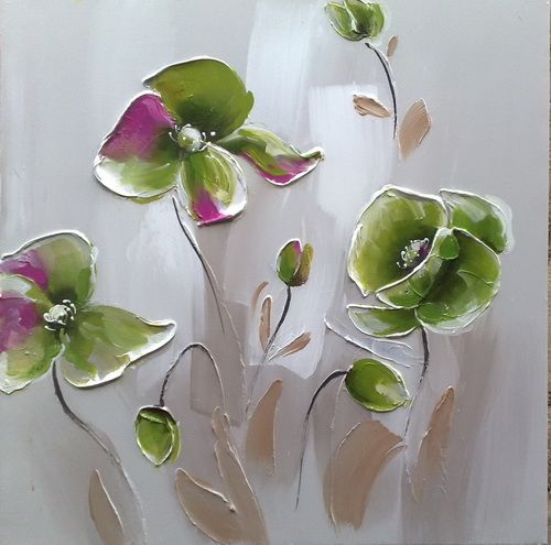 Single Abstract Flower Oil Painting