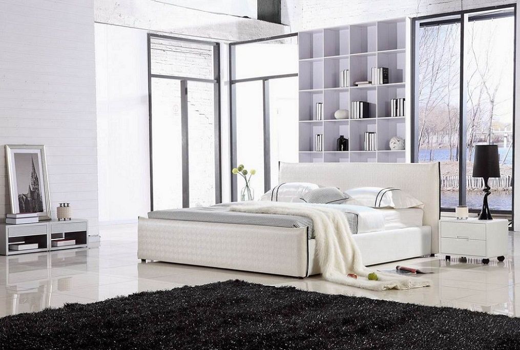 9886 Modern Leather Bed