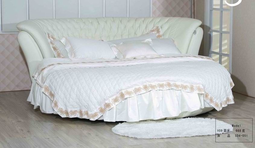 V09 round Leather Bed