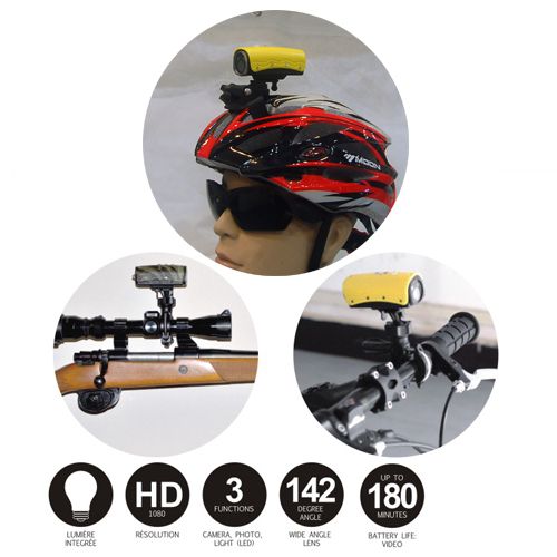 Full HD 1080p Helmet action  Sporting Camera with torch 