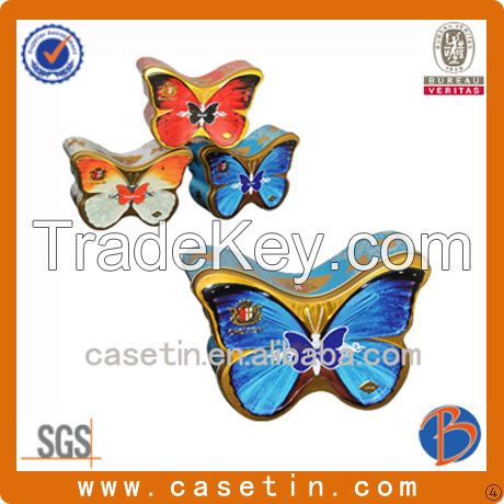 beautiful tin can/butterfly tin box/cosmetic tin box