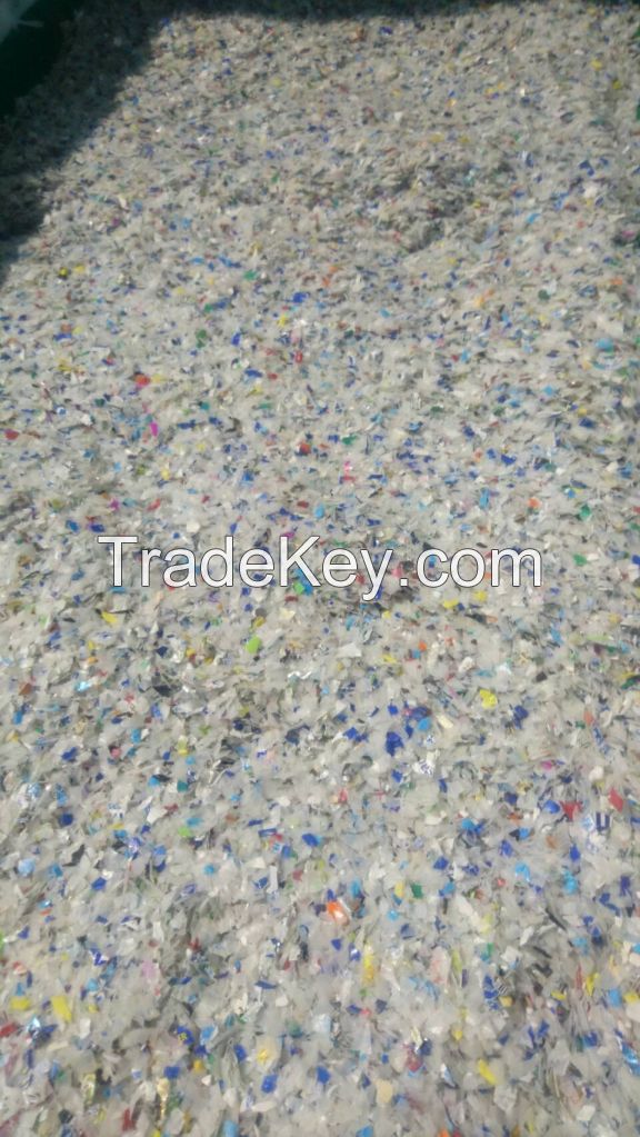 HDPE mixed color bottle regrind