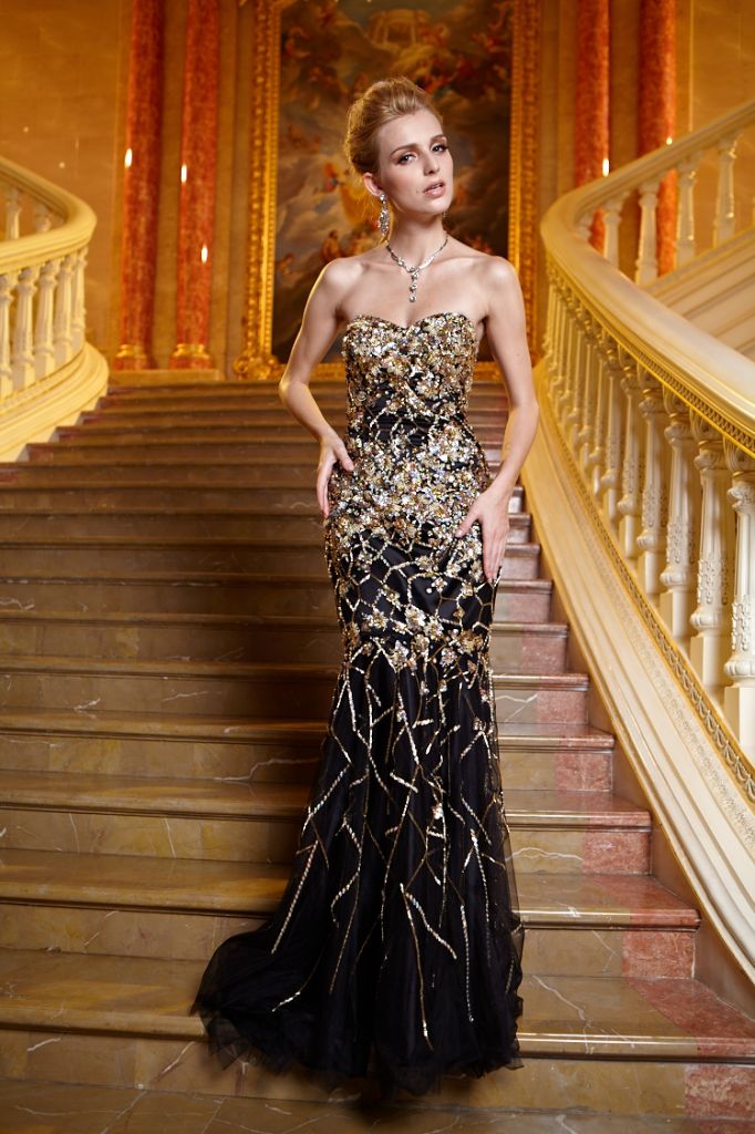 AO62076 luxurious sweetheart heavy beaded long mermaid pageant dress