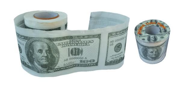 Dollar printed toilet paper