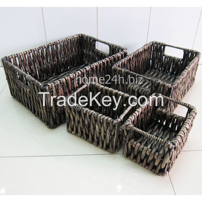 Storage Baskets Natural Water Hyacinth Iron Frame HO2064-Home24h.biz