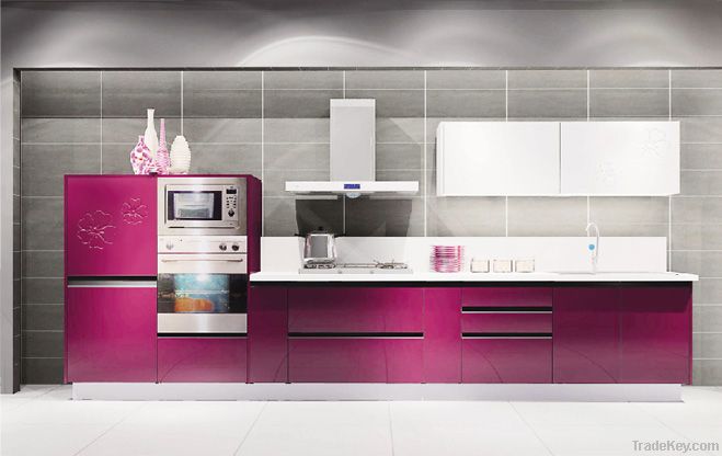 House kitchen cabinet MDF 18mm material purple color