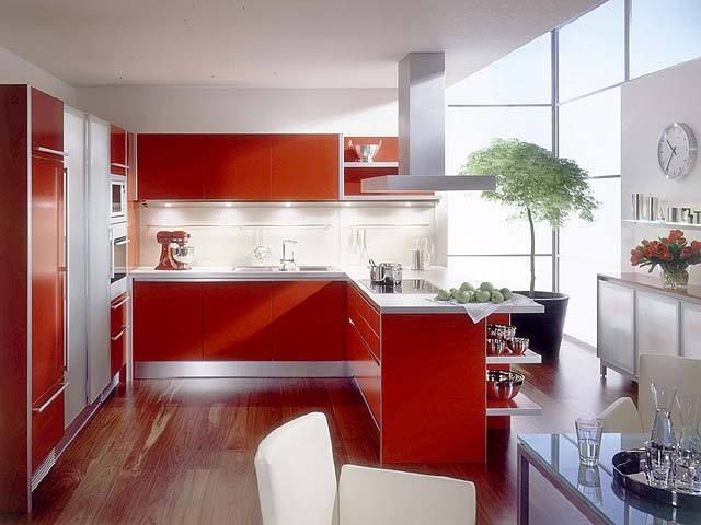 High glossy kitchen cabinet