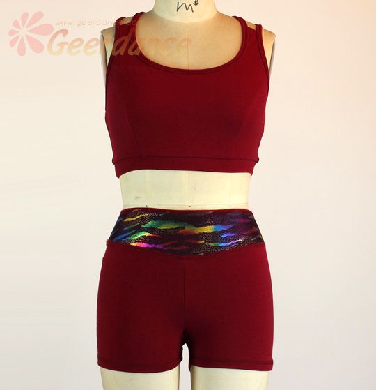 Geerdance Cotton lycra Crop tops and Shorts, assorted colors tops and shorts 20x0006 20x0007