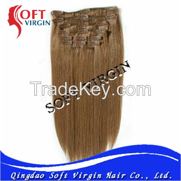 Cheap 100% human hair clip in hair extension wholesale